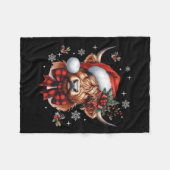 Christmas Coquette Highland Koe Schattige Moo Koe Fleece Deken (Voorkant (Horizontaal))