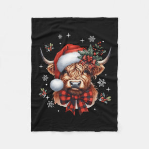 Christmas Coquette Highland Koe Schattige Moo Koe  Fleece Deken