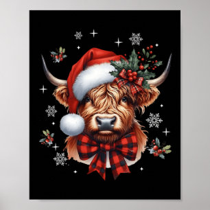 Christmas Coquette Highland Koe Schattige Moo Koe  Poster