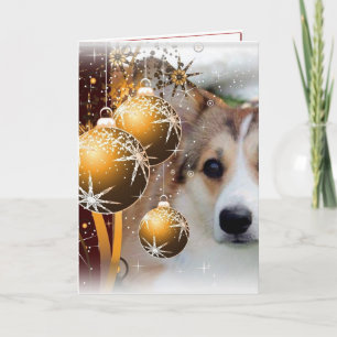 Christmas Corgi Sable Feestdagen Kaart