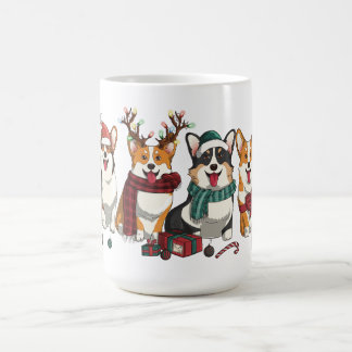 Christmas Corgi Squad Festive Holiday Puppies Koffiemok