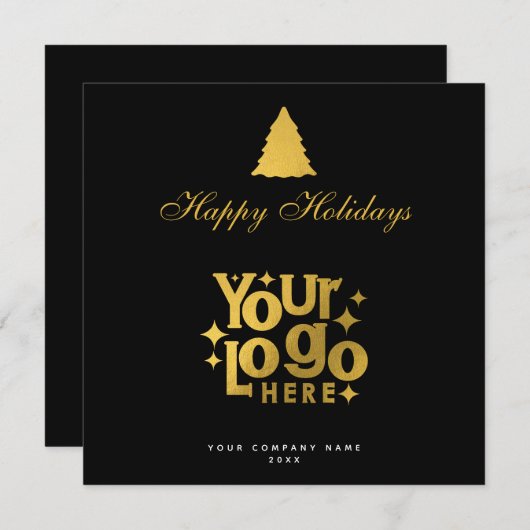 Christmas Corporate Business Logo Holiday Gold (Voorkant / Achterkant)