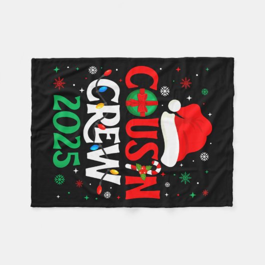 Christmas Cousin Crew 2025 Xmas Funny Matching Fam Fleece Deken (Voorkant (Horizontaal))