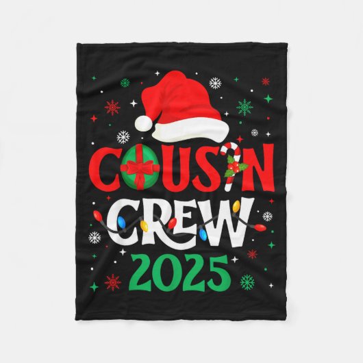 Christmas Cousin Crew 2025 Xmas Funny Matching Fam Fleece Deken (Voorkant)