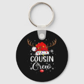 Christmas Cousin Crew Funny Santa Hat Light Kids M Sleutelhanger (Voorkant)