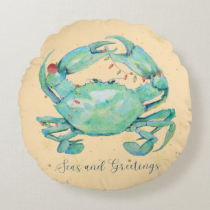 Christmas Crab Beach Rond Kussen