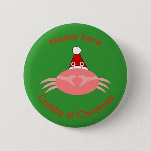 Christmas Crab Custom Button (Voorkant)
