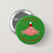 Christmas Crab Custom Button (Voorkant /achterkant)