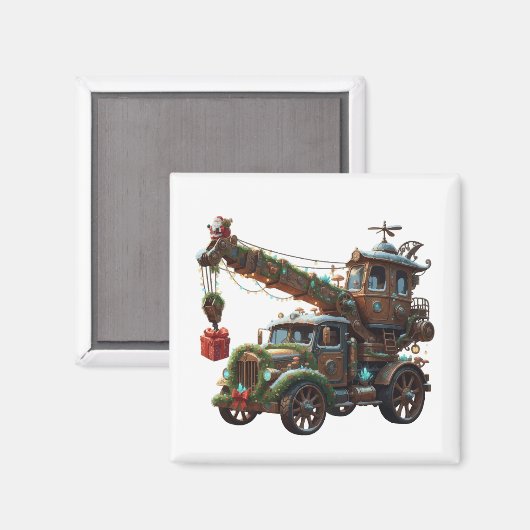 Christmas Crane Truck Magneet (Voorkant / Achterkant)