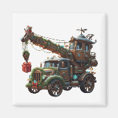 Christmas Crane Truck Magneet (Voorkant)