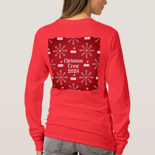 Christmas Crew 2024 Rood T-shirt (Achterkant)