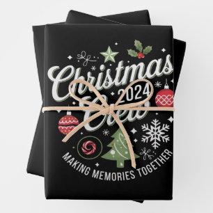 Christmas Crew 2024Familie Matching Kerstfeest Inpakpapier Vel