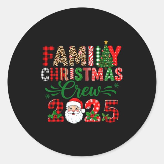 Christmas Crew 2025 Family Matching Outfit Xmas Pa Ronde Sticker (Voorkant)