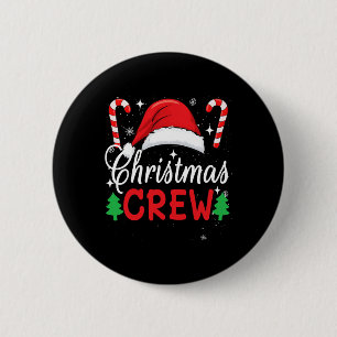 Christmas Crew Familie Xmas Groep Pajama Mannen Vr Ronde Button 5,7 Cm