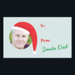 Christmas Crew Photo Holiday Étiquette cadeau<br><div class="desc">Marquez vos cadeaux avec un autocollant léger et amusant qui vous met dans un chapeau de Père Noël. Pour que vos photos correspondent à l'espace nécessaire pour redimensionner ou rogner votre image à l'aide de l'outil "Modifier". Photographie � Shanna Russell Photographie,  San Antonio TX</div>