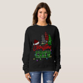Christmas Crew Three Tree Buffalo Plaid Matching F Trui (Voorkant volledig)