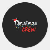 Christmas Crew Xmas Lights Family Matching Pajamas Ronde Sticker (Voorkant)