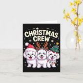 Christmas Crew Xmas Puppy Dog Funny Christmas Bich Kaart (Gele Bloem)