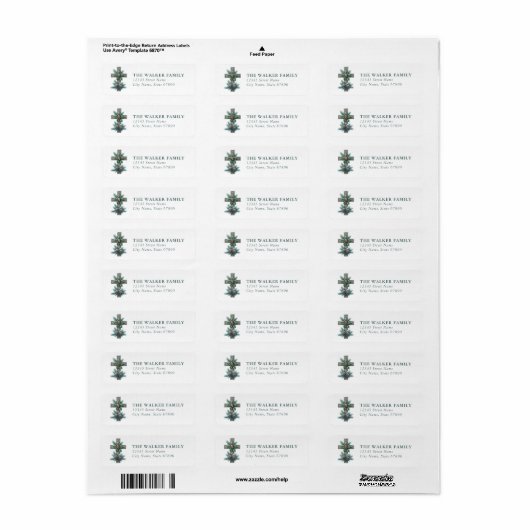 Christmas Cross Return Address Labels (Full Sheet)