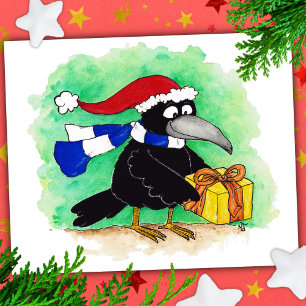 CHRISTMAS CROW carte postale par Nicole Janes