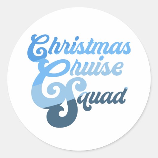 Christmas Cruise Squad Ronde Sticker (Voorkant)
