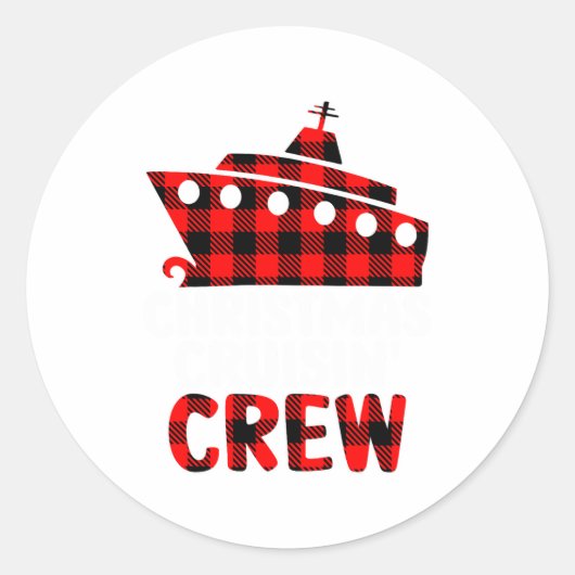 Christmas Cruisin Crew Cruise Matching Family Paja Ronde Sticker (Voorkant)
