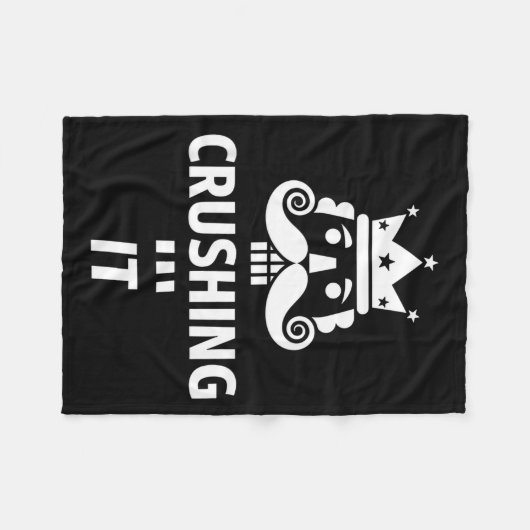 Christmas Crushing It Nutcracker - Funny Retro Ugl Fleece Deken (Voorkant (Horizontaal))