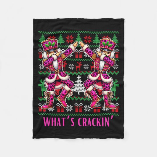 Christmas Crushing It Nutcracker - Funny Retro Ugl Fleece Deken (Voorkant)