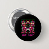 Christmas Crushing It Nutcracker - Funny Retro Ugl Ronde Button 5,7 Cm (Voorkant /achterkant)