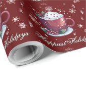Christmas Cup of Hot Chocolate | Red  Cadeaupapier (Rol Hoek)