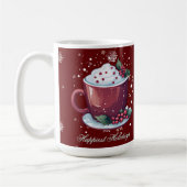 Christmas Cup of Hot Chocolate | Red Coffee Mug (Gauche)