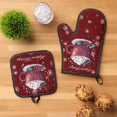 Christmas Cup of Hot Chocolate | Red Ovenwant & Pannenlap Set (Top down)