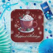 Christmas Cup of Hot Chocolate | Red Papieren Bordje (Feest)