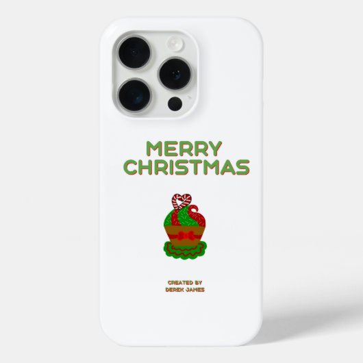 Christmas Cupcake Apple iPhone 15 Pro Coque (Verso)