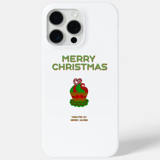 Christmas Cupcake Apple iPhone 15 Pro Max Coque (Verso)