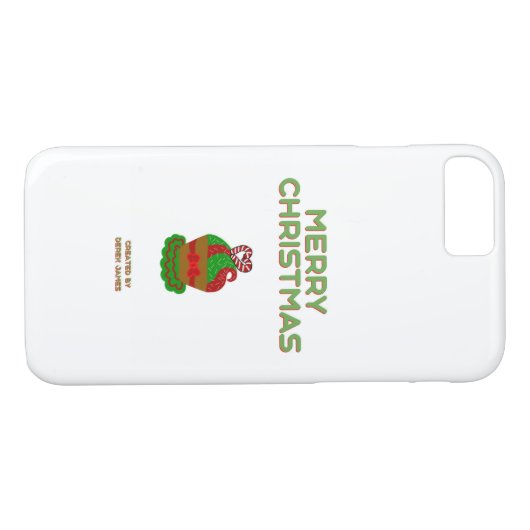 Christmas Cupcake Apple iPhone 8/7 Coque (Dos (Horizontal))