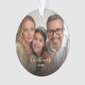 Christmas Custom 2-photo White Script Ornament (voorkant)