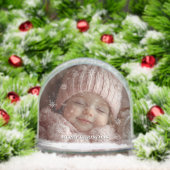 Christmas Custom Photos Snowflakes Snow Globe (Noël)