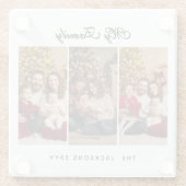 Christmas Custom Three Photos Glazen Onderzetter (Achterkant)