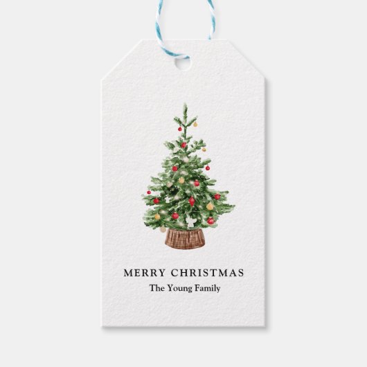 Christmas Custom Tree Gift Label Cadeaulabel (Voorkant)
