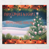 Christmas Custom Wine Bottle Label Sparkling Wijnetiket (Enkel label)