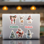 Christmas Cute Animé Nom personnalisé<br><div class="desc">Cette conception a été créée par art numérique. Elle peut être personnalisée en choisissant l'option customiser plus loin. Contactez-moi à l'adresse colorflowcreations@gmail.com si vous souhaitez que ce design soit disponible sur un autre produit. Voir d'autres de mes créations ou suivez-moi à www.facebook.com/colorflowcreations,  www.instagram.com/colorflowcreations,  www.twitter.com/colorflowart et www.pinterest.com/colorflowcreations.</div>