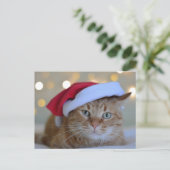 CHRISTMAS CUTE GINGER CAT-BRIEFKAARTEN BRIEFKAART (Staand voorkant)