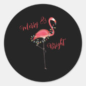 Christmas Cute Nk Flamingo String Lights T Shirt Ronde Sticker (Voorkant)