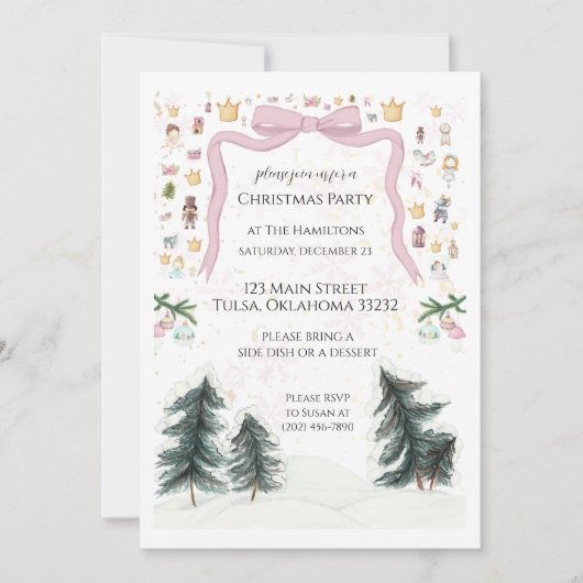 Christmas Cute Pastel Nutcracker Invitation (Devant)
