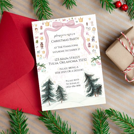 Christmas Cute Pastel Nutcracker Invitation