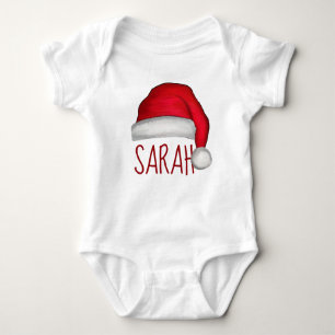 Christmas Cute Santa Red Whimsical Funny Hat Romper