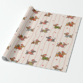 Christmas Dachshund Cadeaupapier (Uitgerold)
