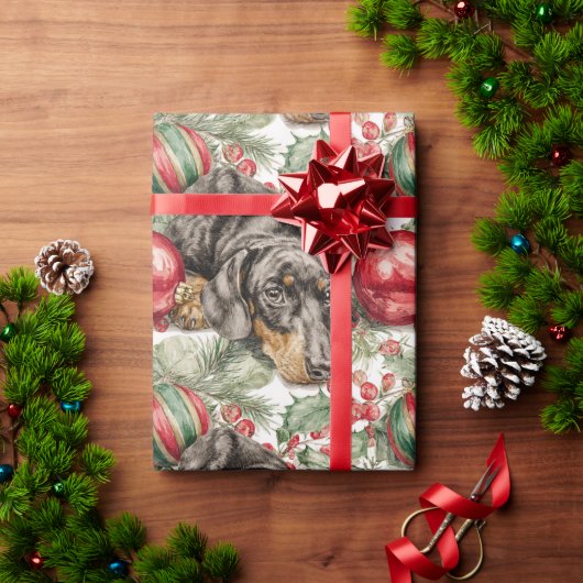 Christmas Dachshund Cadeaupapier (Feestdagen Geschenken)
