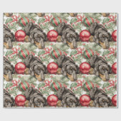 Christmas Dachshund Cadeaupapier (Vlak)